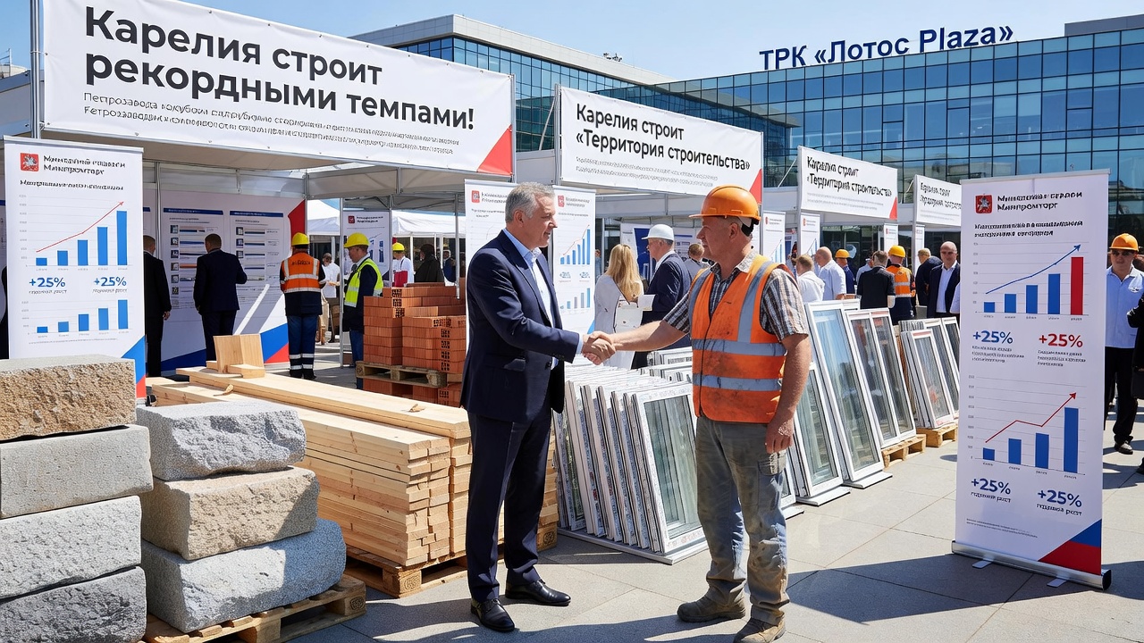 Парфенчиков осмотрел выставку стройматериалов. Карелия строит рекордными темпами!